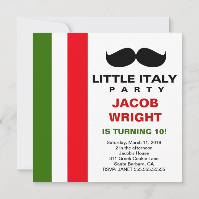 För LGC italienparty lite Inbjudningar (Framsida)