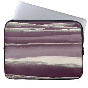 För lilaabstrakt för silver rosa tryck laptop sleeve