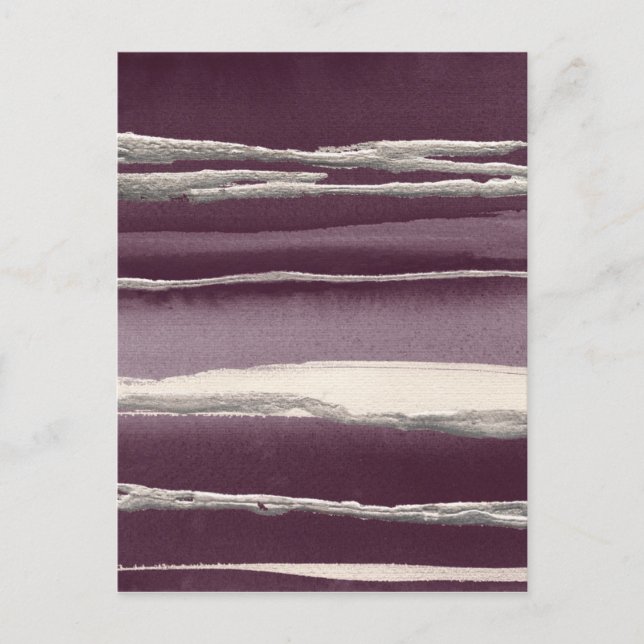 För lilaabstrakt för silver rosa tryck vykort (Framsida)