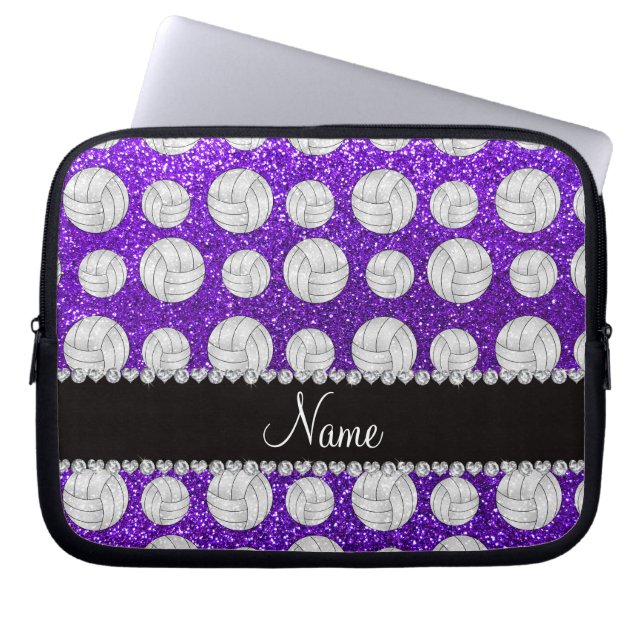 För lilaglitter för anpassningsbar kända indigoblå laptop sleeve (Framsidan)