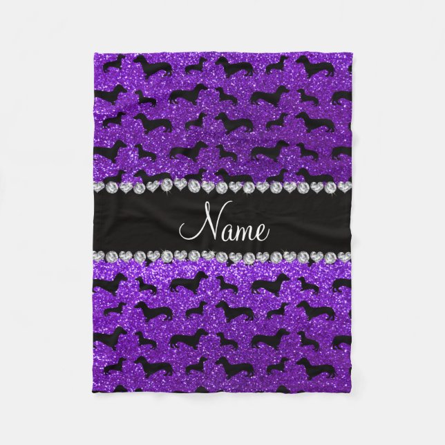 För lilaglitter för personlig kända indigoblå fleecefilt (Framsidan)