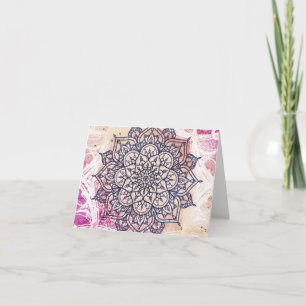 För lilagult för luftig Mandala lyckligt rosa tack Kort