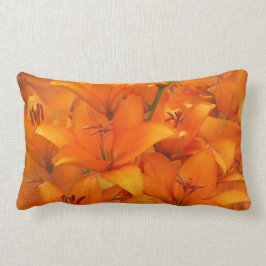 För liljaträdgård för blomma orange Raindrops för Lumbarkudde