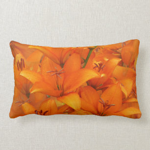 För liljaträdgård för blomma orange Raindrops Lumbarkudde
