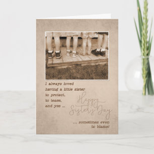 För lille syster på hennes födelsedag Vintage Humo Kort