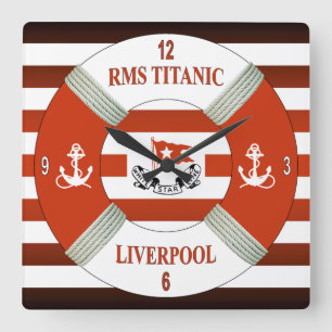 För ~-Liverpool för RMS Titanic Southampton ~ ~ Fyrkantig Klocka