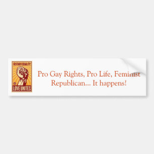 För livfeminist för Pro gay rights Pro republikan Bildekal