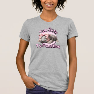 För ljus till funktion Baby Hippo Bow T-Shirt