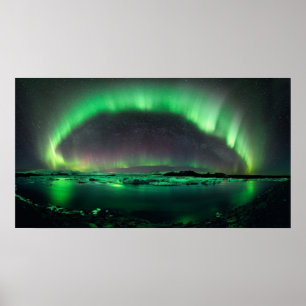 för ljusatmosfär för norrsken nordlig affisch
