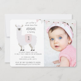 För Llamabarns födelsedag för rosor & för elfenben Inbjudningar