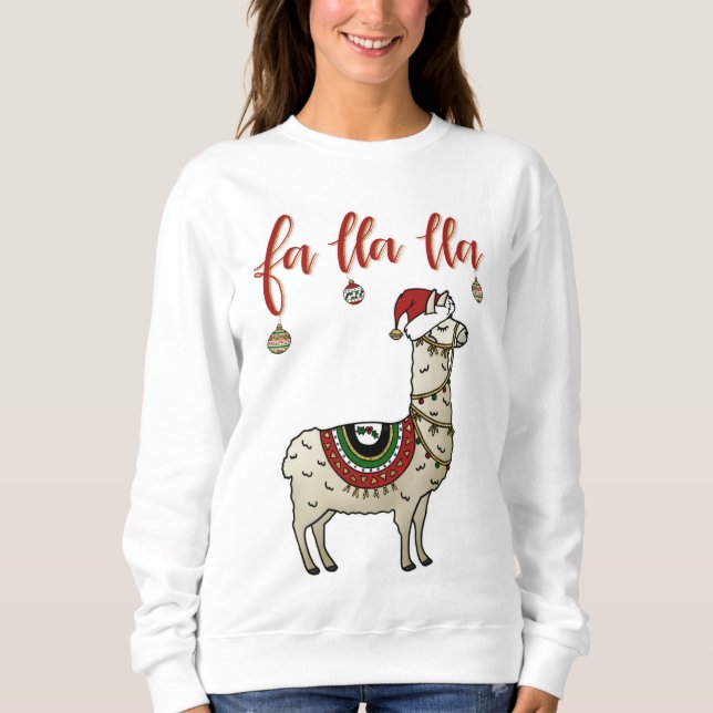 För Llamajul för Fa Lla Lla tröja (Framsida)