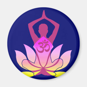 För lotusblommablomma för OM Namaste andlig Yoga Magnet