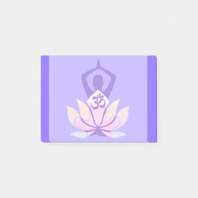 För lotusblommablomma för OM Namaste andlig Yoga Post-it Block (Framsida)