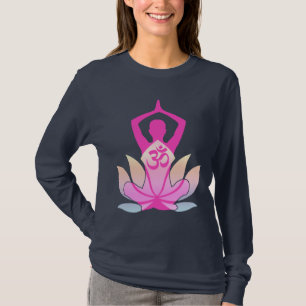 För lotusblommablomma för OM Namaste andlig Yoga T Shirt
