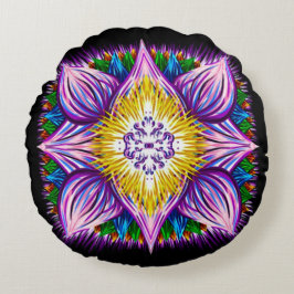För lotusblommaMandala för färgrik Airbrush väcka Rund Kudde