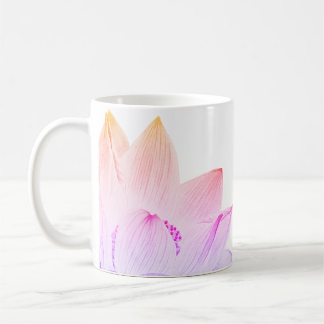 För lotusblommaYoga för *~* ljus fylld för Reiki Kaffemugg (Vänster)