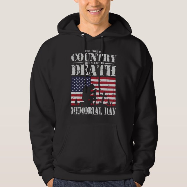 For Love Of Country They Accepted Death USA Memori Hoodie (Framsida)