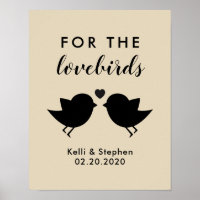 För Lovebird-skylten för Bröllop-fågelutsäde