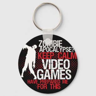 För lugna roliga Gamers Keychain Zombieapokalyps Nyckelring