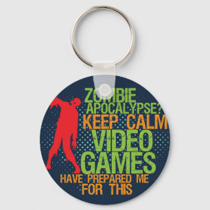 För lugna roliga Gamers Keychain Zombieapokalyps Nyckelring