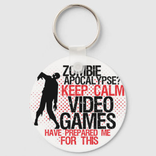 För lugna roliga Gamers Keychain Zombieapokalyps Nyckelring