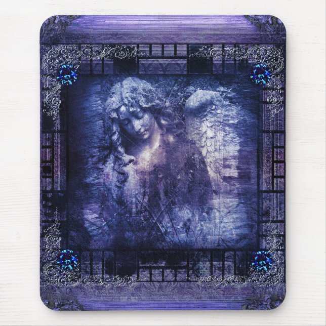 För luntafantasi för nätt ängel forntida medeltida musmatta (Framsidan)