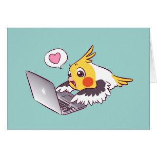 För Macbook för Nerdy cockatiel gullig dra Hälsningskort