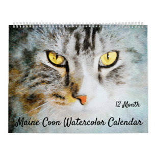 För Maine för 12 månad gulliga målningar för Kalender
