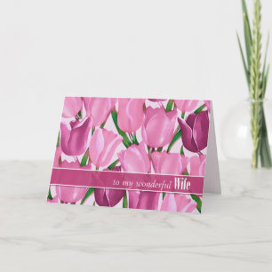 För maka på Mors dag Tulips-målning Kort