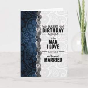 för Make Blue Paisley Sentimental Birthday Kort