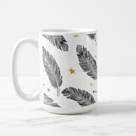 För Make på Fars dag. Feather Mönster Kaffemugg