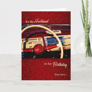 för Make Romantic Classic Car Theme Birthday Kort