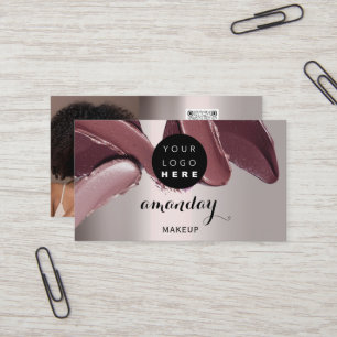  för Makeup Artist Red Lipstick Photo QR-kod Visitkort