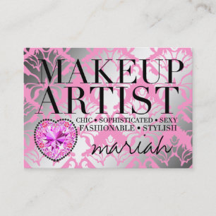För Makeupkonstnär för 311 Tres chic hjärta f Visitkort