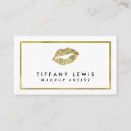 För Makeupkonstnär för Faux guld- visitkortar Visitkort