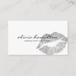 För Makeupkonstnär för silver moderna visitkortar Visitkort