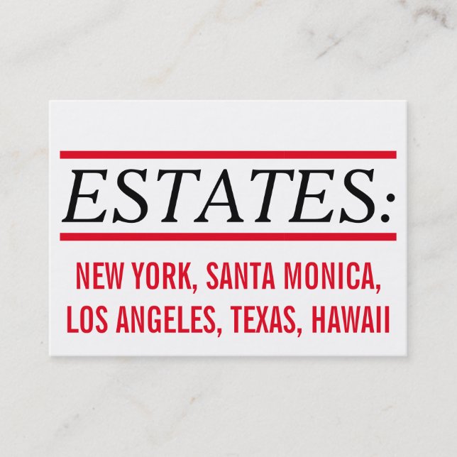 För mäklare och riktiga gods-experter visitkort (Framsida)