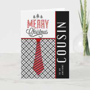 för Male Cousin God jul Masculine Necktie Helgkort