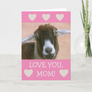 För Mamma Cute Goat Valentine Helgkort