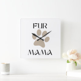 För Mamma, Djurfamilj Mors Dag & Födelsedag Fyrkantig Klocka