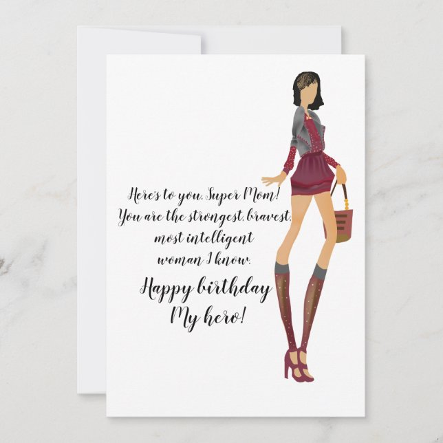 För mamma födelsedag inbjudningar (Framsida)