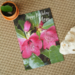 För Mamma Red Rhododendrons Blommigt Birthday Kort