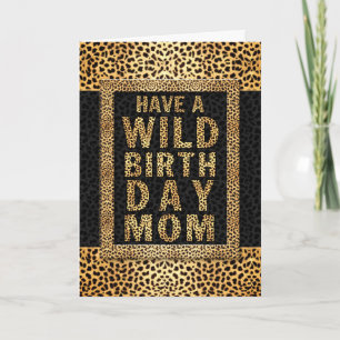 för Mamma VILD Birthday Cheetah Animal Print Kort