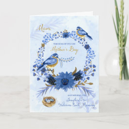 för Mamma Watercolor Bluebirds Mors dag Kort