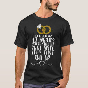 För manar 12-årsdagen för Giftermål par T Shirt