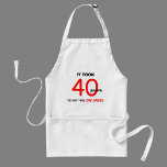 för manar 40-dagarsgåvor - Apron Förkläde<br><div class="desc">40-årsgåvor för manar bör vara roligtar och de kan också vara roliga! Den här plattan med ord "Det tog 40 år att få den här enplattan" i svart och röd skrift är perfekt för den man som gillar matlagning och firar en 40-årig födelsedag. Detta är bara en av de unika...</div>
