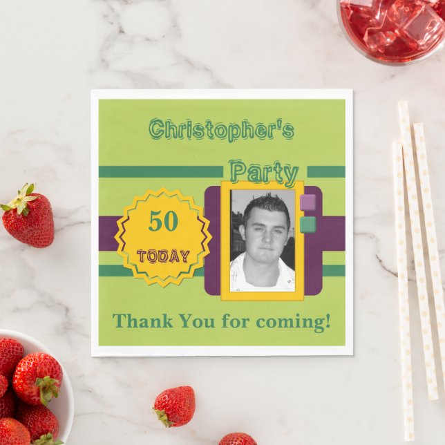 För manar 50 idag foto namn grönt party pappersservett (Insitu)