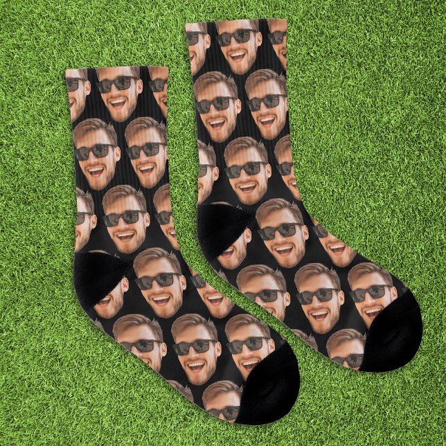 För manar Ansikte-fotosockel i Personlig Strumpor (Funny Personalized Face Photo Socks
)