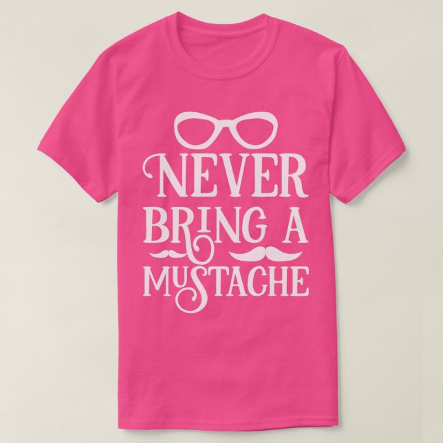 För manar Beard-gåvor ger aldrig en mustache T Shirt (Design framsida)