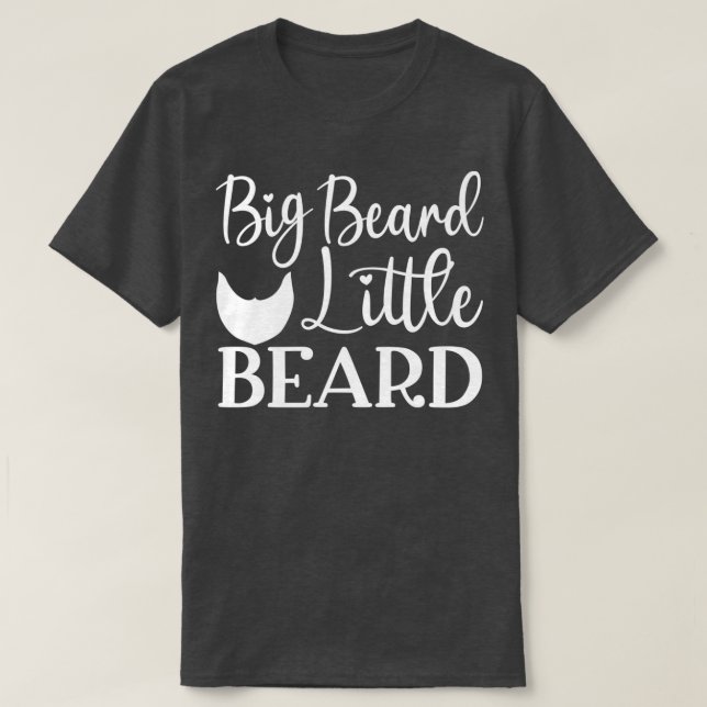 För manar Big Beard Little Beard-skägg T Shirt (Design framsida)